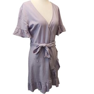 NWT Just Fab Orchid Ruffle Wrap Dress Size S